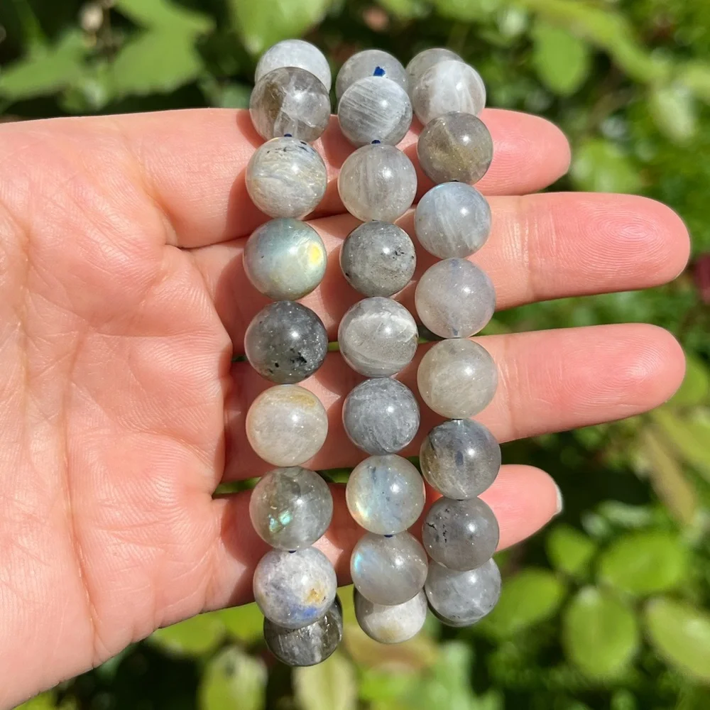 11mm‎ stretchable labradorite bracelet